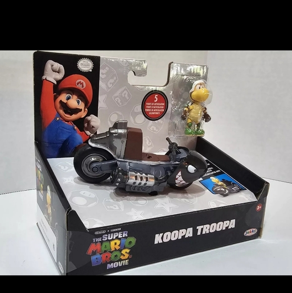 New Super Mario Bros Movie Koopa Troopa Figure & Pull Back Racer Kart Toy Set - Picture 3 of 7